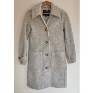 J. Crew Italian Boiled Wool Coat -- Gray, Size 00, Barely Worn